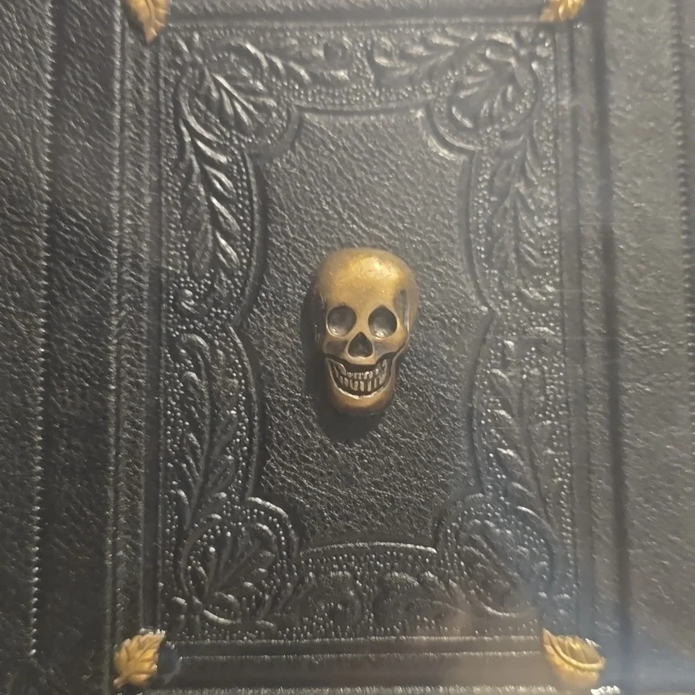 ♥️BUY 2 GET 1 FREE Black Leather Journal - Skull, Retail Price $49.99 USD